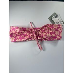 H&M Pink Floral Bandeau Bikini Top Size small New With Tags